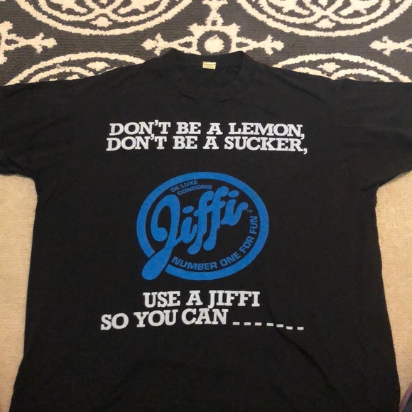 Jiffy condoms t shirt Clearance